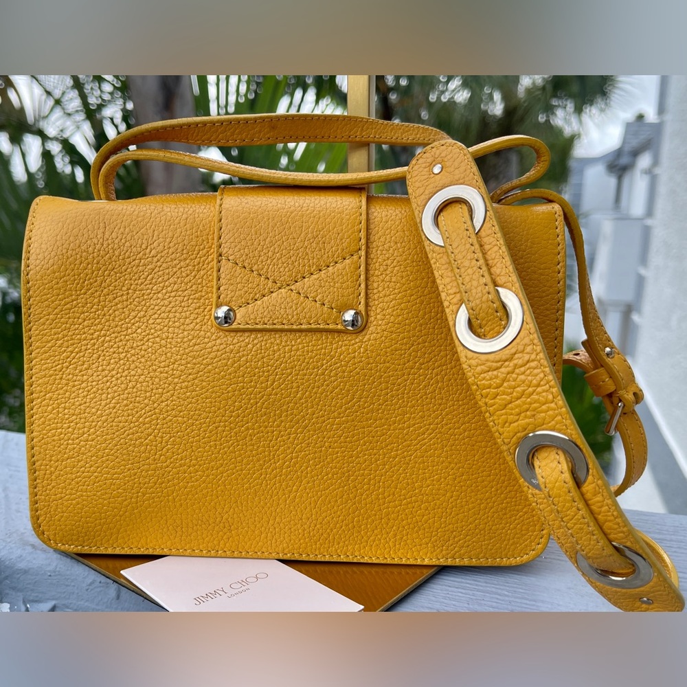 Jimmy Choo EUC Leather Crossbody/Shoulder Bag W/Cert of Auth Mustard Yellow - Picture 6 of 16